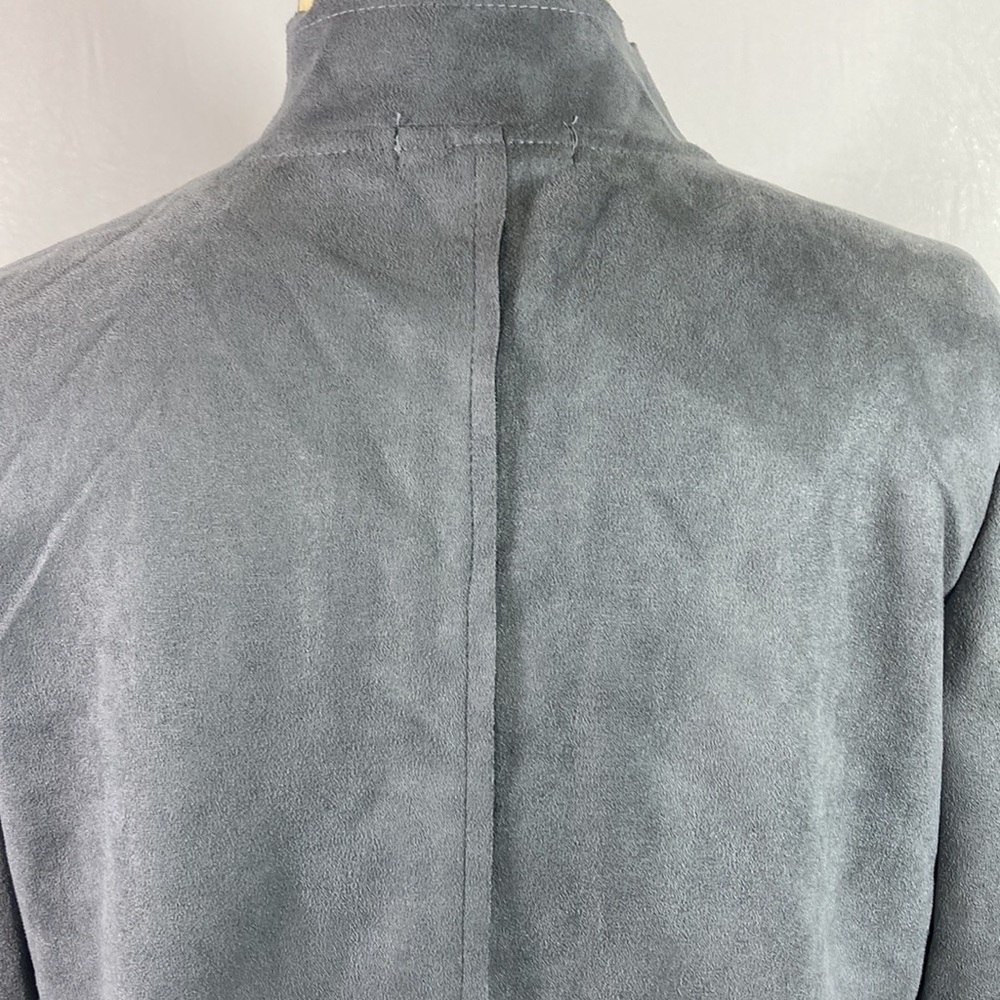 Zeagoo Cropped Faux Suede Open Front Raw Seams Jacket Size M New With Tag - Picture 7 of 11